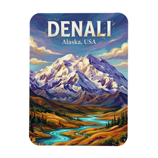 Denali nationalpark USA Magnet (Vertikal)