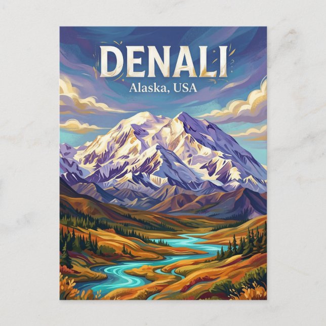 Denali nationalpark USA Vykort (Framsida)