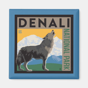 Denali nationalpark Varg för Howling Magnet