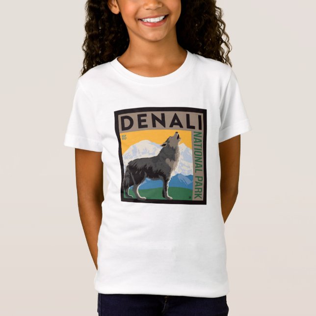 Denali nationalpark | Varg för Howling T Shirt (Framsida)