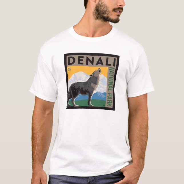 Denali nationalpark | Varg för Howling T Shirt (Framsida)