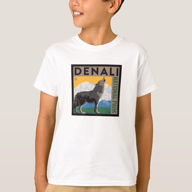 Denali nationalpark | Varg för Howling T Shirt (Framsida)