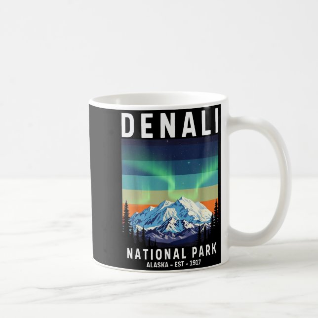 Denali nationalpark vintage alaska denali berget kaffemugg (Höger)