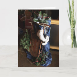 DenBer byn åker skridskor kortet   för hälsningen Helgkort