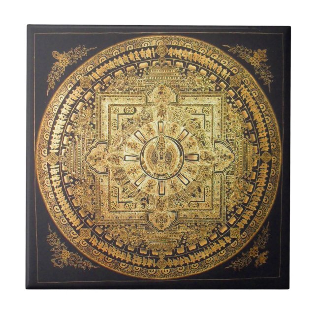 DenBeväpnade Avalokiteshvara mandalaen belägger Kakelplatta (Framsidan)