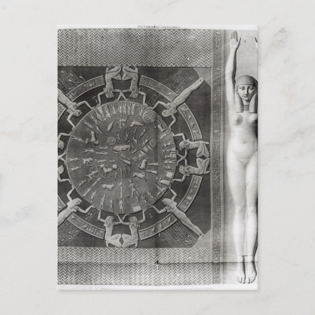 Dendera Zodiac, graverad 1802 Vykort (Framsida)