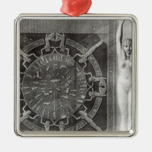Dendera Zodiac som inristas i 1802 Julgransprydnad Metall