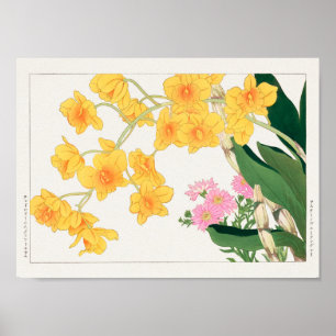 Dendrobium, China aster av Tanigami Konan Poster