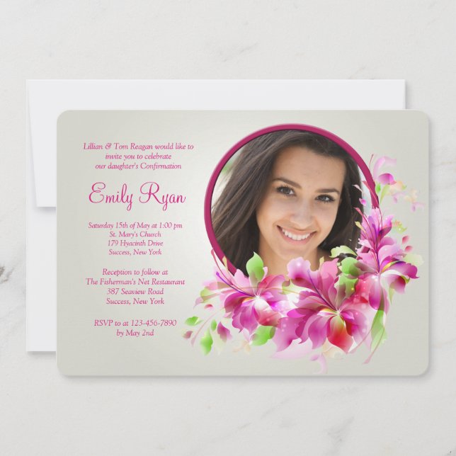 Dendrobium Orchids Fotoinbjudan Inbjudningar (Framsida)