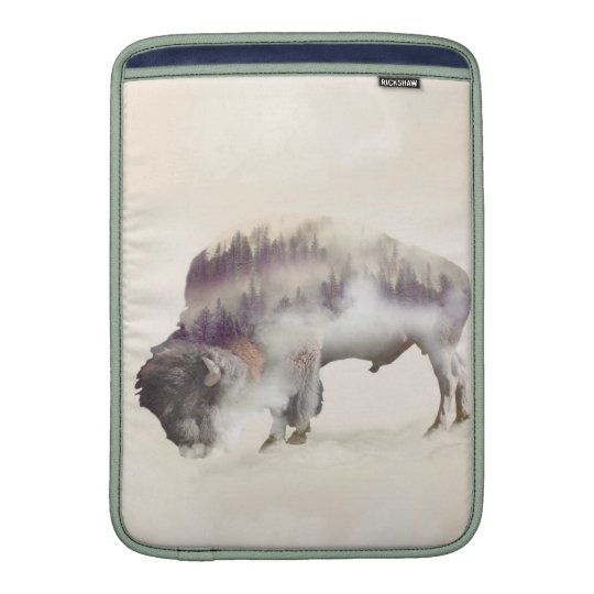 dendubbla exponering-amerikanen buffel-landskap MacBook sleeve
