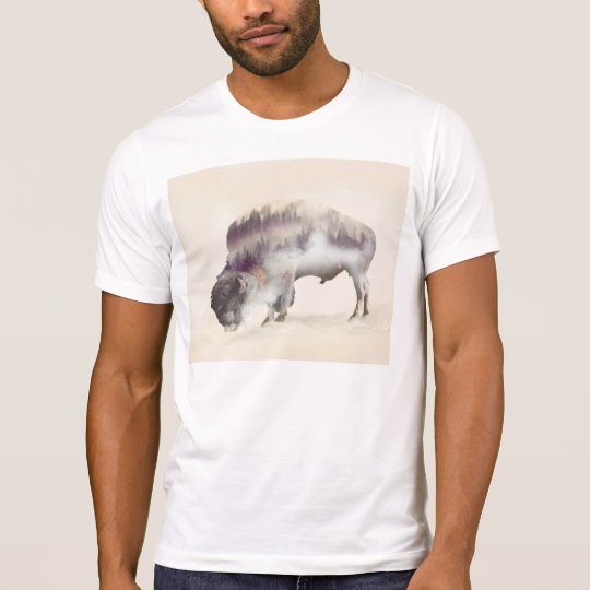 dendubbla exponering-amerikanen buffel-landskap tee