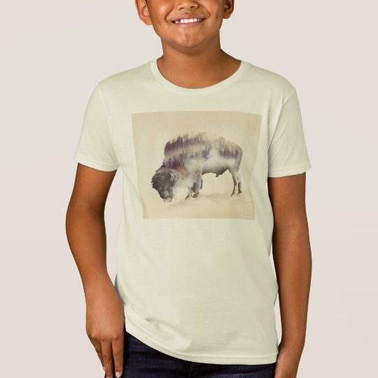 dendubbla exponering-amerikanen buffel-landskap tee
