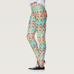 Denfärgade Ikat sparren flammar syr damasker Leggings<br><div class="desc">Flamma syr mönster/damasker</div>