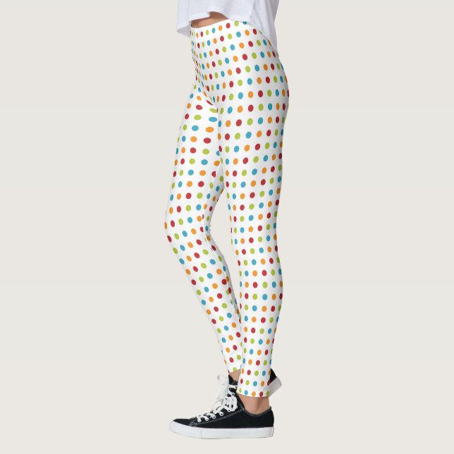 Denfärgade polkaen pricker leggings (Vänster)