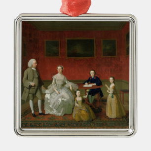 DenGalt familjen, c.1758-60 (olja på kanfas) Julgransprydnad Metall