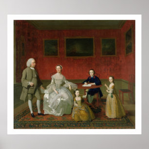 DenGalt familjen, c.1758-60 (olja på kanfas) Poster