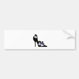 Denheeled svart eleganten skor. Fantasi av kick f Bildekal