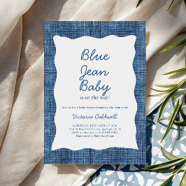 Denim A Blue Jean Baby Shower Inbjudningar