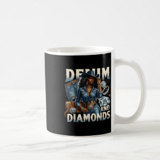 Denim and Diamonds African Melanin Swag Cowtjejer Kaffemugg