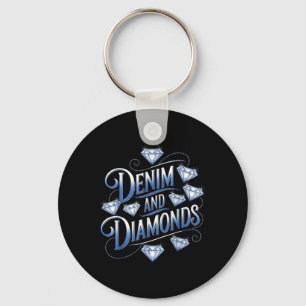 Denim and Diamonds Land Western Bachelorette Pa Nyckelring