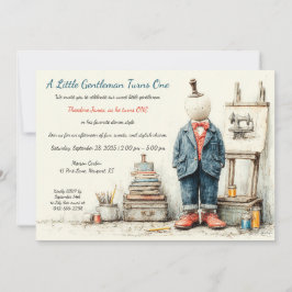 Denim Baby 1:a födelsedagen och Parfym Sketch Inbjudningar