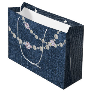 denim bag, blue denim födelsedagsfest Gift Bag