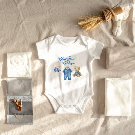 Denim Bear Clothesline Boy Blue Jean Baby Shower T Shirt