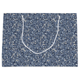 Denim Blå Glitter Födelsedag