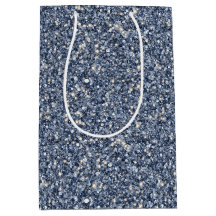 Denim Blå Glitter Födelsedag