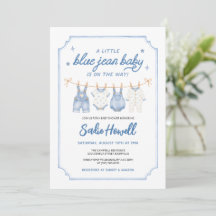 Denim Blå Jean Baby Klädstreck Baby Shower