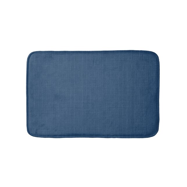 Denim blå solid texturerad badrumsmatta (Framsidan)