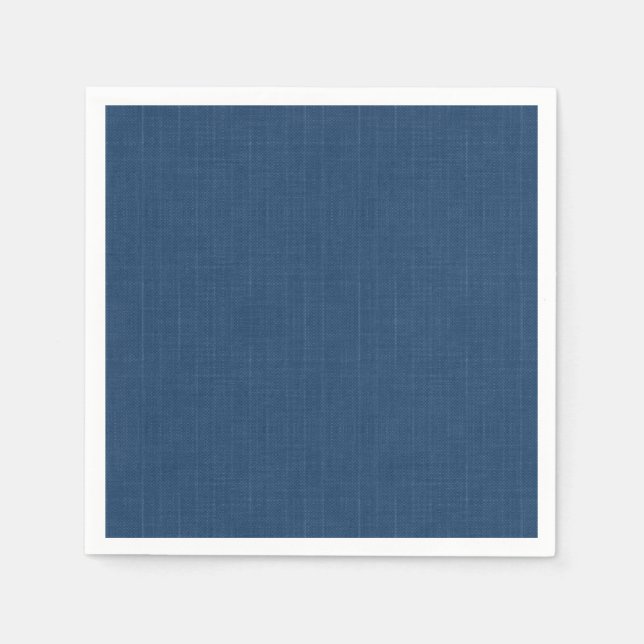 Denim blå solid texturerad pappersservett (Framsidan)