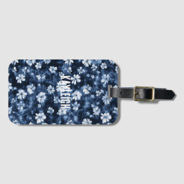 Denim Blåa blommor Bagagebricka
