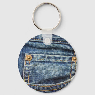 Denim - blått fick- Jean Nyckelring