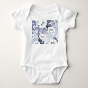 Denim-blommans lappverk, sömlös mönster. t shirt