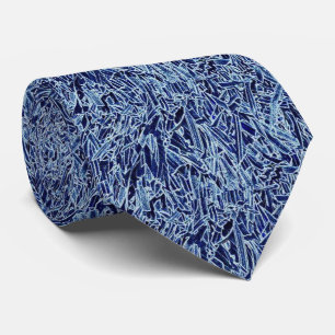 Denim Blue Abstract Design Neck Tie Slips