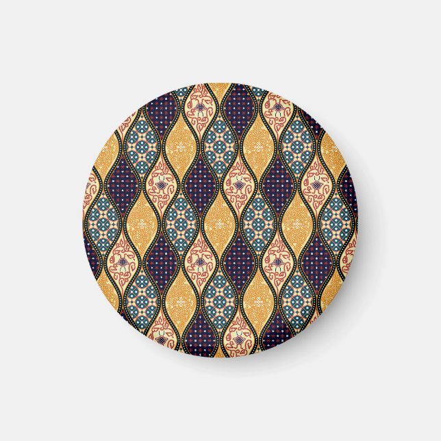 Denim Blue Art nouveau: Sömlös Magnet (Framsidan)