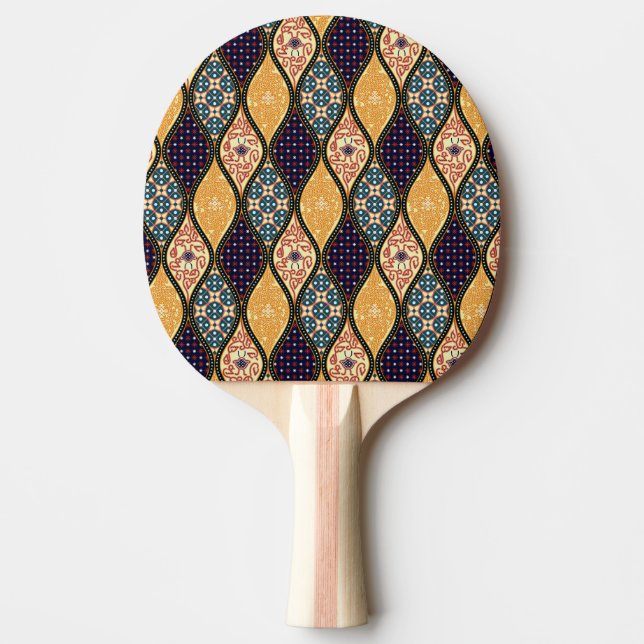 Denim Blue Art nouveau: Sömlös Pingisracket (Framsidan)