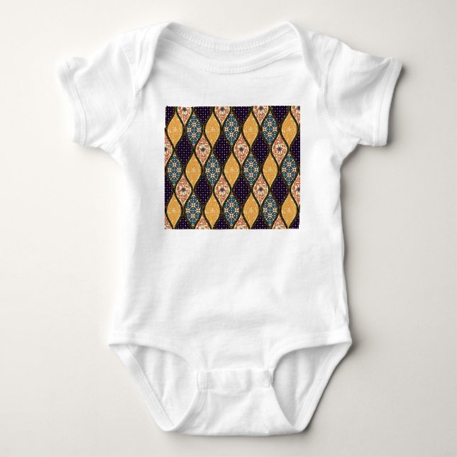 Denim Blue Art nouveau: Sömlös T Shirt (Framsida)