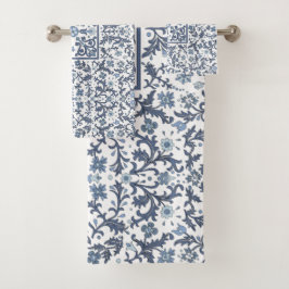 Denim Blue-Blommigt