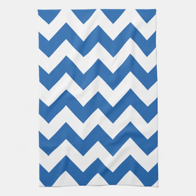 Denim Blue Bold Chevron Kökshandduk (Vertikal)