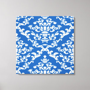 Denim Blue Bold Damask @ Emporiomoffa Canvastryck