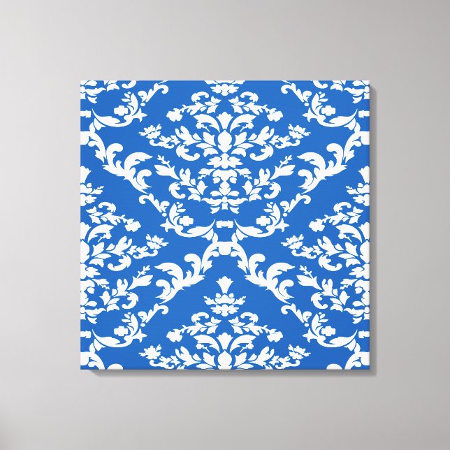 Denim Blue Bold Damask @ Emporiomoffa Canvastryck (Framsida)