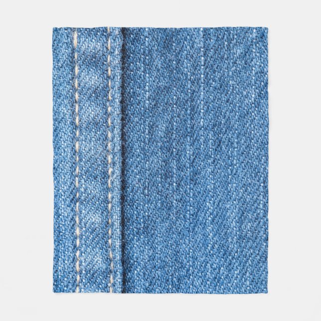 Denim Blue: Classic Jeans Struktur. Fleecefilt (Framsidan)