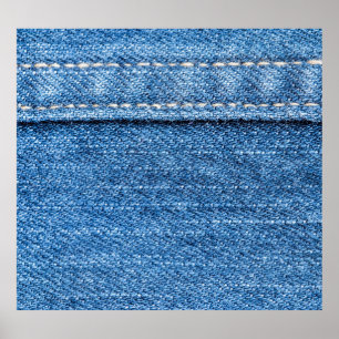 Denim Blue: Classic Jeans Struktur. Poster