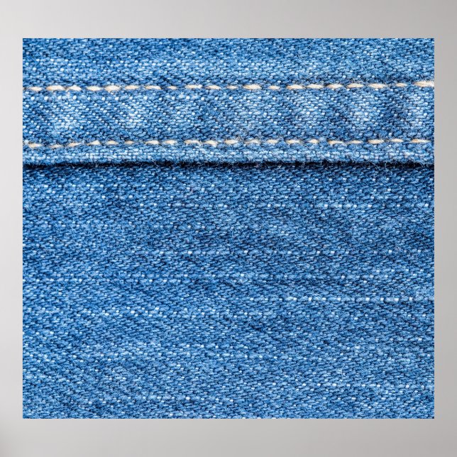 Denim Blue: Classic Jeans Struktur. Poster (Framsidan)