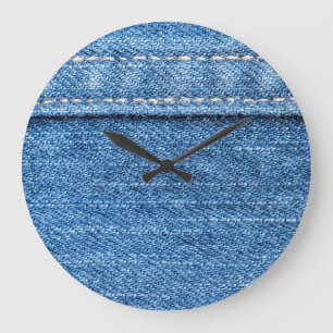Denim Blue: Classic Jeans Struktur. Stor Klocka