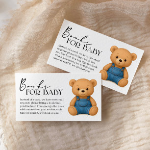 Denim Blue Jean Baby Shower Bokar för Baby Tilläggskort