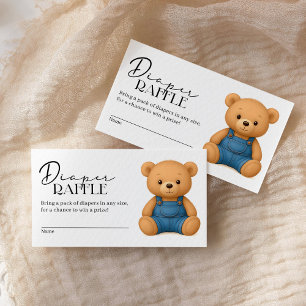 Denim Blue Jean Baby Shower Diaper Raffle Tilläggskort