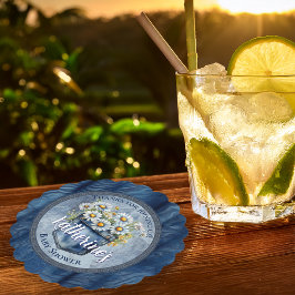 Denim Blue Jean | Daisy Blommigt Baby Shower Underlägg Papper